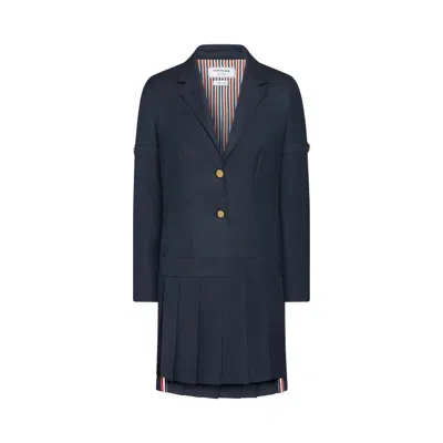 Pre-owned Thom Browne Mini Sportcoat/mini Pleated Skirt Dress 'navy' | Blue | Women's Size 40