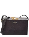 Thom Browne Mini Trunk Leather Clutch In Black