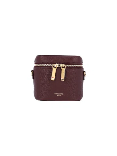 Thom Browne Mini Zip Cosmetic Case In Red