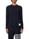 Thom Browne Ribbed Wool Blend Knit Pullover In Blue