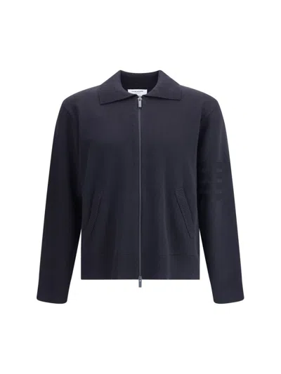 THOM BROWNE MINIMALIST RIBBED SWEATER WITH CLASSIC FIT