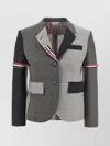 Thom Browne Wool High Armhole Tricolour Sport Coat In Gray