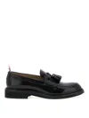 Thom Browne Shiny Round Toe Loafers With Tassel Detail