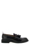 Thom Browne Shiny Round Toe Loafers With Tassel Detail In Black