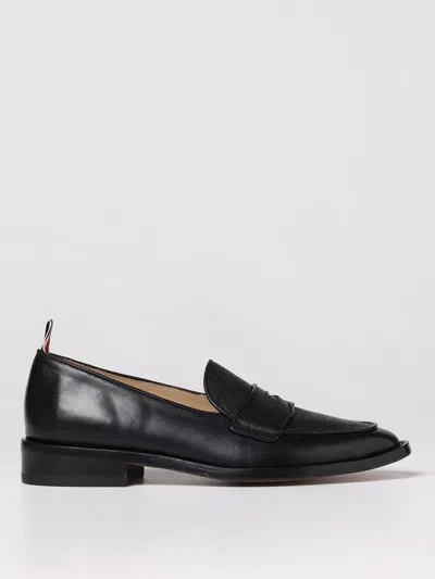 Thom Browne Grained Leather Penny Loafers In Black
