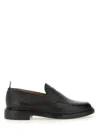 Thom Browne Black Slip-on Loafers With Loop Detail In Black