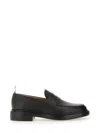 Thom Browne Hammered Leather Moccasin In Black