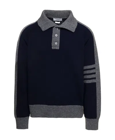 Thom Browne Mock-neck 4-bar Stripe Jumper In Black