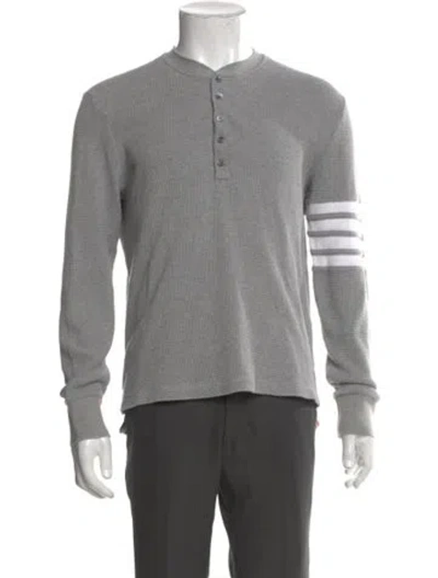 Pre-owned Thom Browne Mock Neck Long Sleeve Sweatshirt In Gray