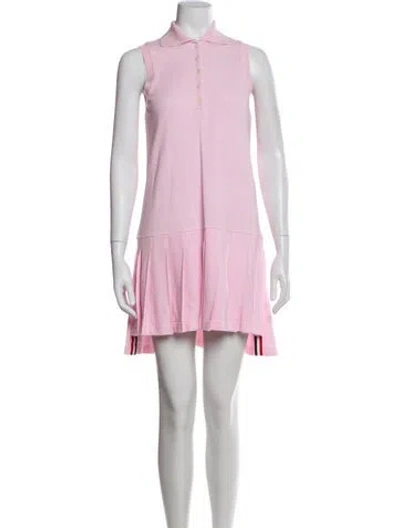 Pre-owned Thom Browne Mock Neck Mini Dress In Pink
