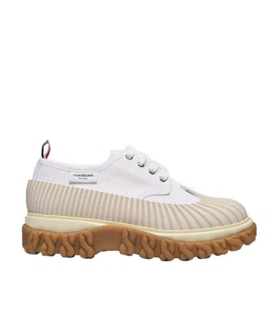 Thom Browne Molded-sole Lace-up Duck Shoes In Nude