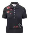 Thom Browne Hector And Rose Polo Shirt In Black