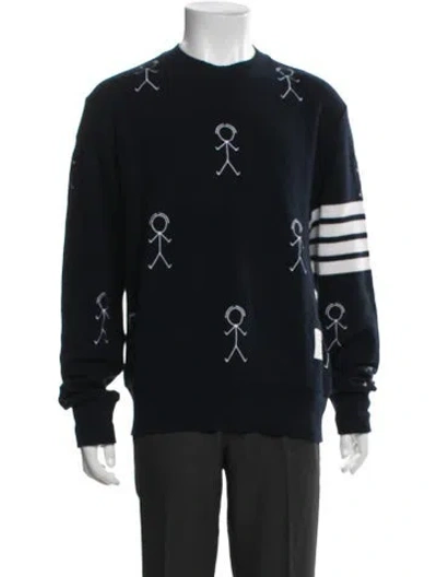 Pre-owned Thom Browne Mr. Thom Cashmere Pullover In Blue