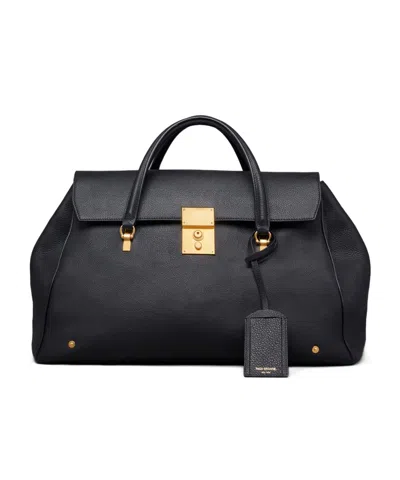 Thom Browne Mr. Thom Leather Holdall In Black