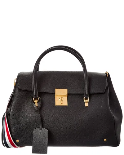 Thom Browne Mr. Thom Leather Satchel In Black