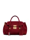Thom Browne Mrs. Thom Calf-suede Holdall Bag In Red