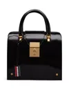 Thom Browne 블랙 카프스킨 Mrs. Thom 주니어 백 In Black
