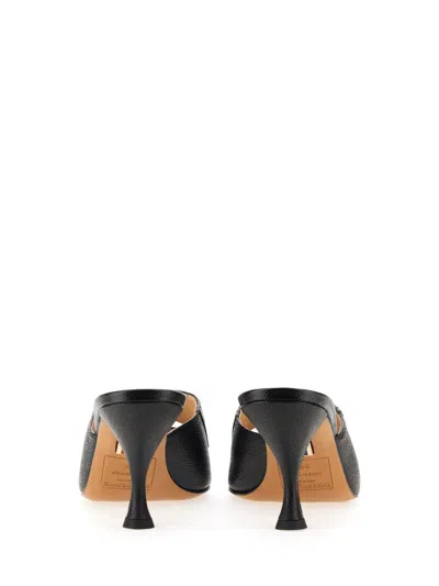 Thom Browne 75mm Cut-out Leather Mules In Black