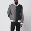 Thom Browne Wool Bomber Jacket With Color Block Design In Black