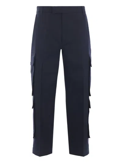 Thom Browne Multi-pocket Cotton Trousers In Blue