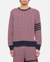 Thom Browne Checked Jacquard Crew-neck Sweatshirt In Multicolor