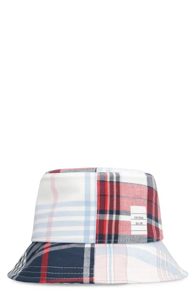 Thom Browne Multicolor Check Cotton Hat For Men