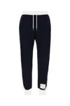 Thom Browne Cotton Joggers With Drawstring Waist And Side Stripes In Blue