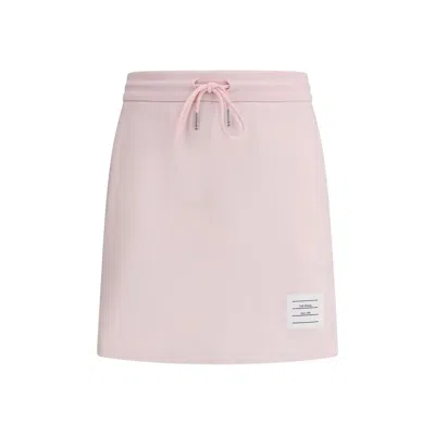 Thom Browne Drawstring Cotton Mini Skirt In Gold