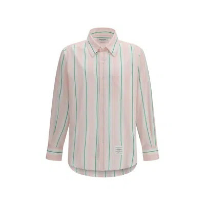 Thom Browne Striped Button-down Shirt In Pink