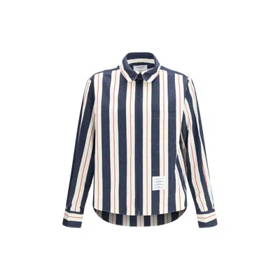 Thom Browne Multicolor Cotton Pattern Shirt In Blue