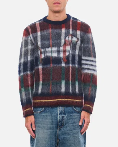 Thom Browne Multicolor Crewneck Pullover In Brown