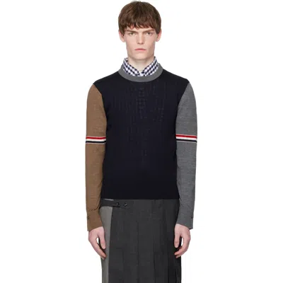 Thom Browne Multicolor Fun Mix Jersey Relaxed Fit Merino Sweater