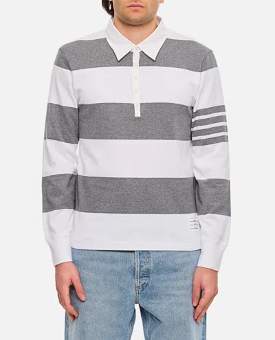 Thom Browne Multicolor Long Sleeve Rugby Polo In White