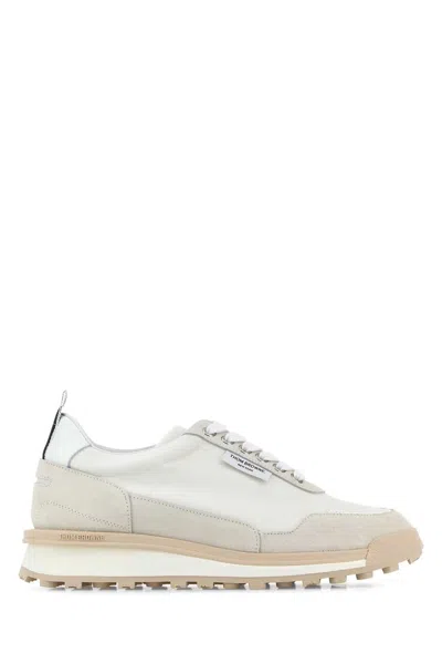Thom Browne Multicolor Nylon And Suede Sneakers In White