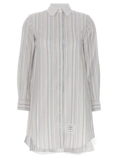 THOM BROWNE MULTICOLOR STRIPED SHIRT DRESS