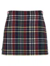 Thom Browne Checked Grosgrain-trimmed Wool-twill Mini Skirt In Multicolor