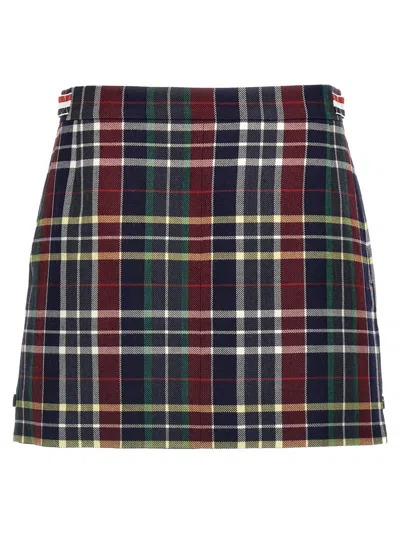 THOM BROWNE MULTICOLOR TARTAN TWILL SKIRT
