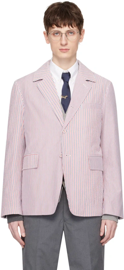 Thom Browne Multicolor Unconstructed Blazer In 960 Rwbwht