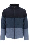 Thom Browne Multicolor Wool Reversible Down Jacket In Blue