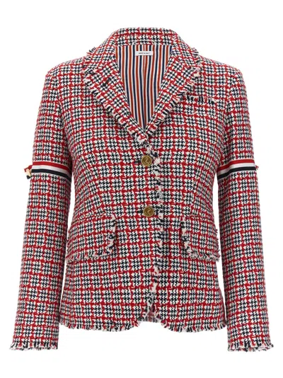 THOM BROWNE MULTICOLORSINGLE-BREASTED WOOL TWEED JACKET