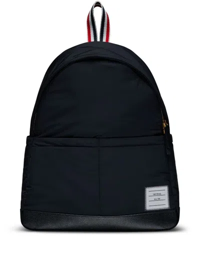 Thom Browne Branded Backpack Adjustable Straps In Black