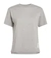 Thom Browne Light Grey Classic Cotton Pique Relaxed Fit Center Back Stripe Short Sleeve Tee In Grey