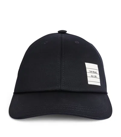 Thom Browne Name Tag Baseball Cap In Navy