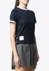 Thom Browne Name Tag Patch Asymmetric T-shirt In Black