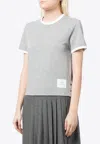 Thom Browne Name Tag Patch Asymmetric T-shirt In Gray