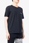 Thom Browne Navy Milano Cotton Oversized Pocket T-shirt In Blue