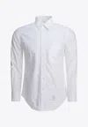 Thom Browne Long-sleeve Button-down Oxford Shirt In White