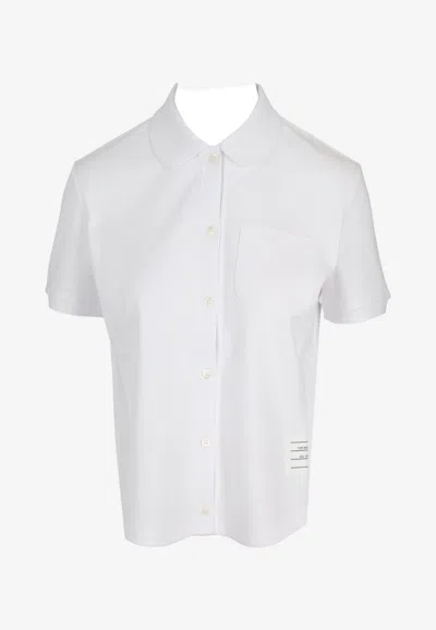 Thom Browne Name Tag Patch Shirt In White