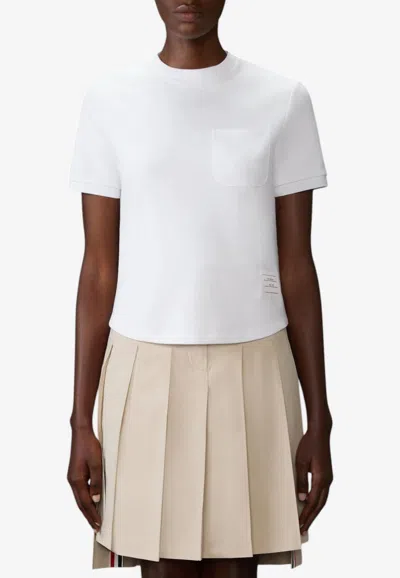 Thom Browne Name Tag Patch T-shirt In White