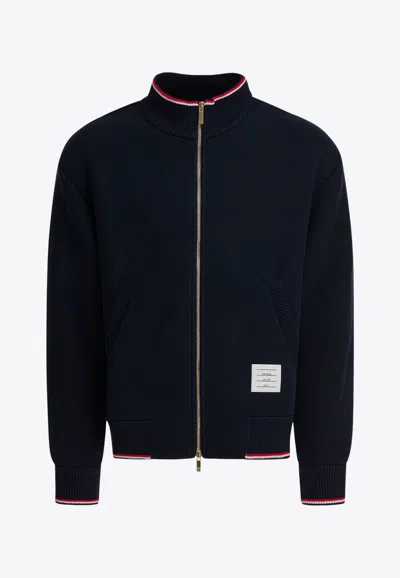 THOM BROWNE NAME TAG PATCH ZIP-UP JACKET
